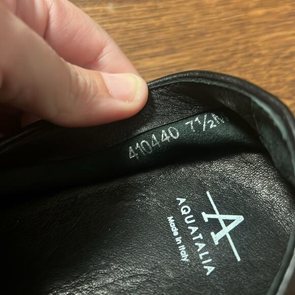 Aquatalia Revy Black Leather Loafers Size Women's 7.5 - Picture 6 of 8